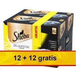 SHEBA smaki drobiowe saszetki 12+12 gratis 24x85g